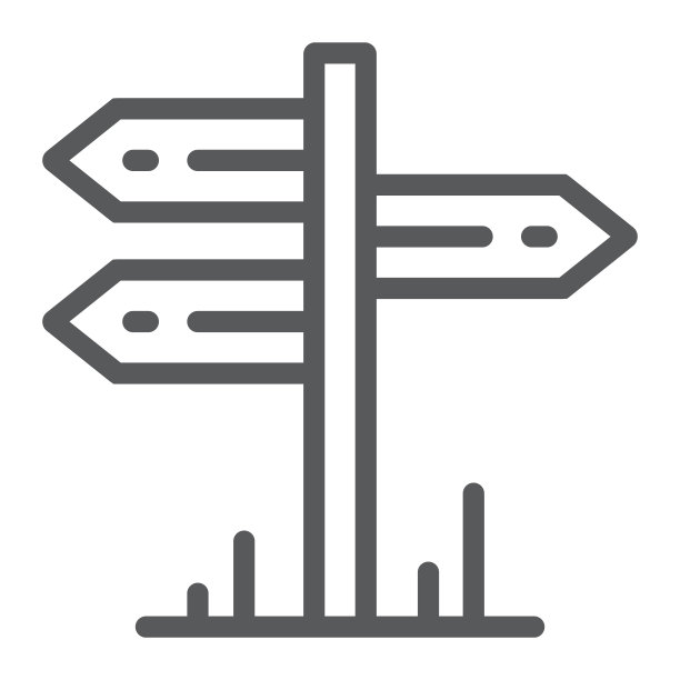 路标线图标，旅游与旅游，路标矢量图形，白色背景上的线性图案，eps 10。图片下载