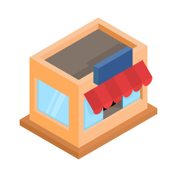 商店前面。彩色等角图图片下载