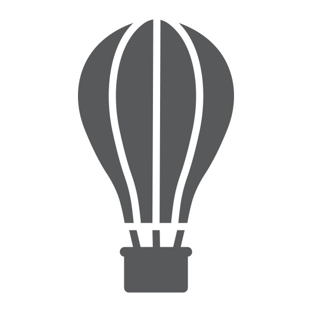 热气球符号图标，旅游和旅游，飞艇符号矢量图形，白色背景上的线性图案，eps 10。图片下载