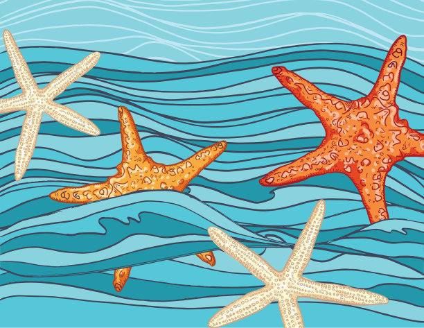 手绘航海场景与海洋元素图片下载