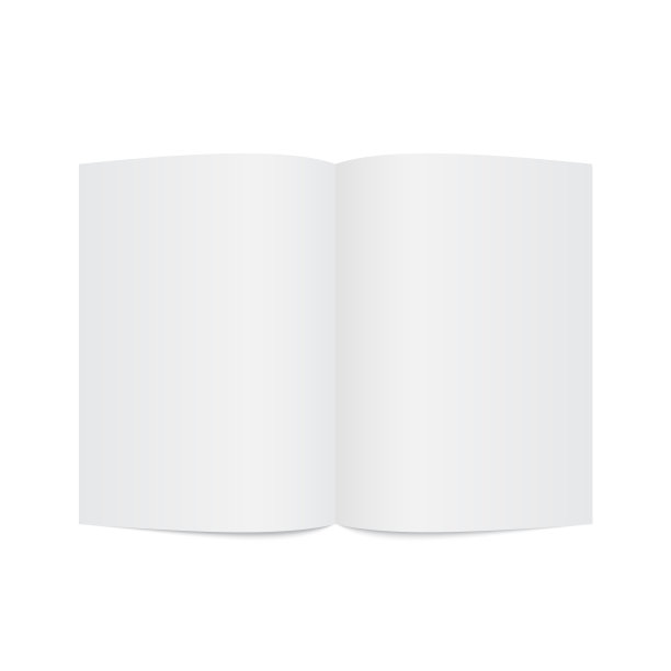 现实空白打开杂志模型模板。向量图片下载