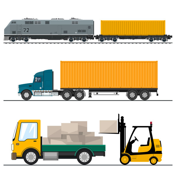 铁路运输与卡车运输图片下载