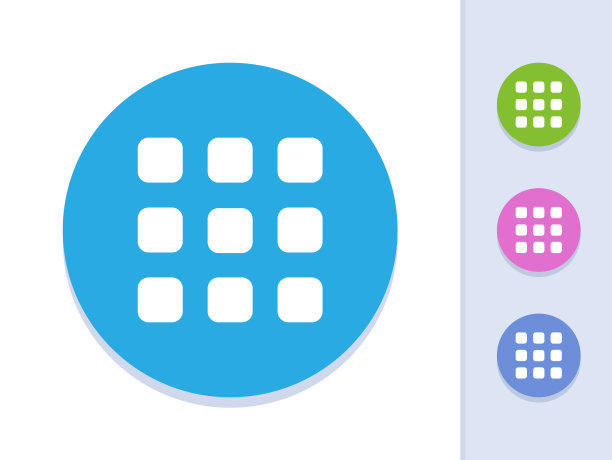 应用程序菜单-圆形字形按钮图片下载