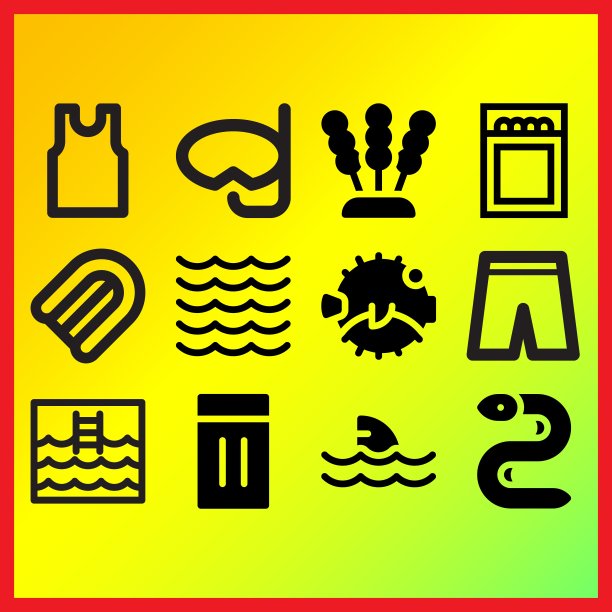 充气船俯视图，匹配和无袖衬衫相关的图标设置图片下载