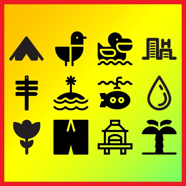 泳装，花与长袖和烧烤相关的图标设置图片下载