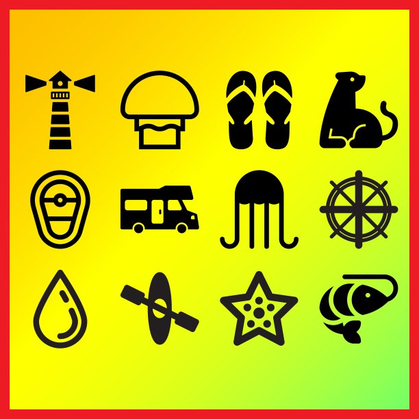 独木舟与划船，移动的家运输和牛排相关的图标集图片下载