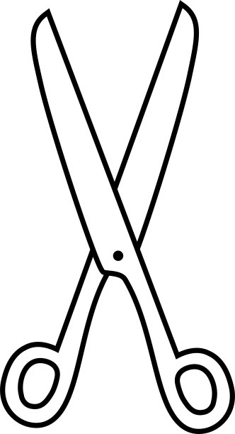 黑白剪刀插图图片下载