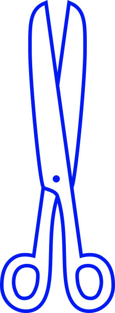 蓝白剪刀插图图片下载