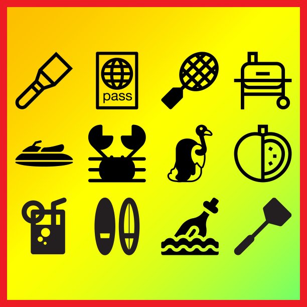 瓶子、刮铲和秃鹰相关图标集图片下载