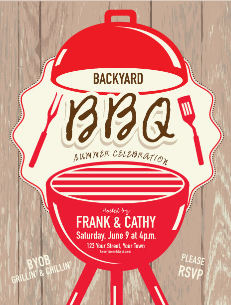 烧烤邀请设计模板图片下载