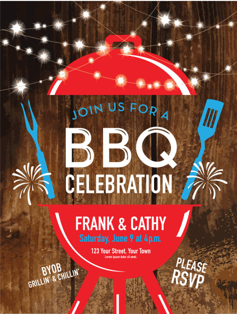 烧烤邀请设计模板图片下载