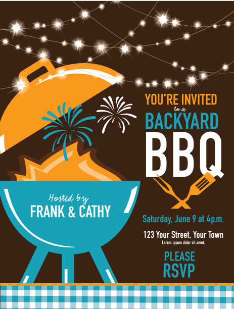 烧烤邀请设计模板图片下载