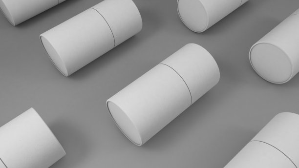 白色圆柱体空白包装模型孤立的3d渲染图片下载