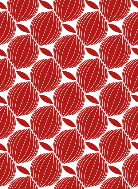 无缝矢量抽象几何单色现代图案。红色和白色。图片下载