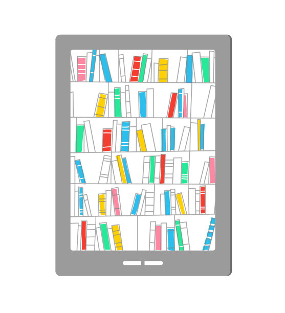 电子图书馆，电子书，概念插图图片下载