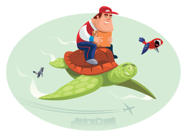 快乐快递骑在飞龟上图片下载