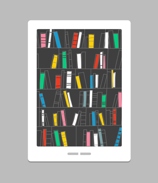 电子图书馆，电子书，概念插图图片下载
