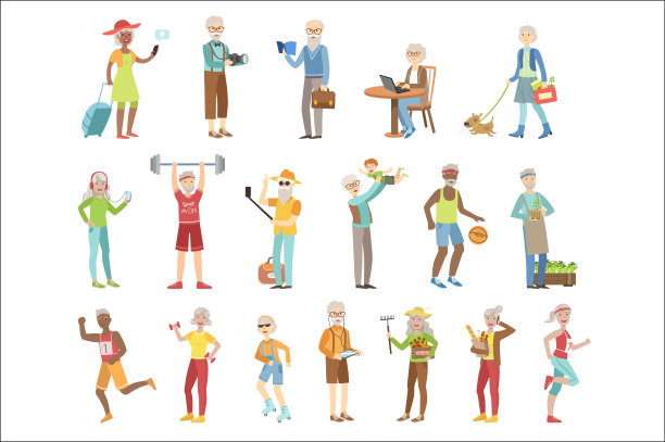 积极和现代的老年人图片下载