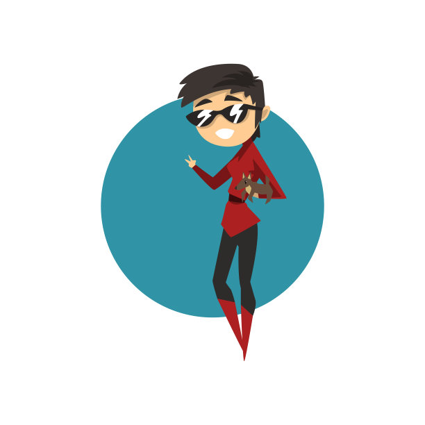 时尚的黑发女孩与携带小宠物狗矢量插图在白色的背景图片下载