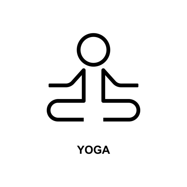 瑜伽线条图标。用于移动概念和Web应用程序的治疗图标元素。瑜伽线条图标可用于Web和移动。高级图标图片下载