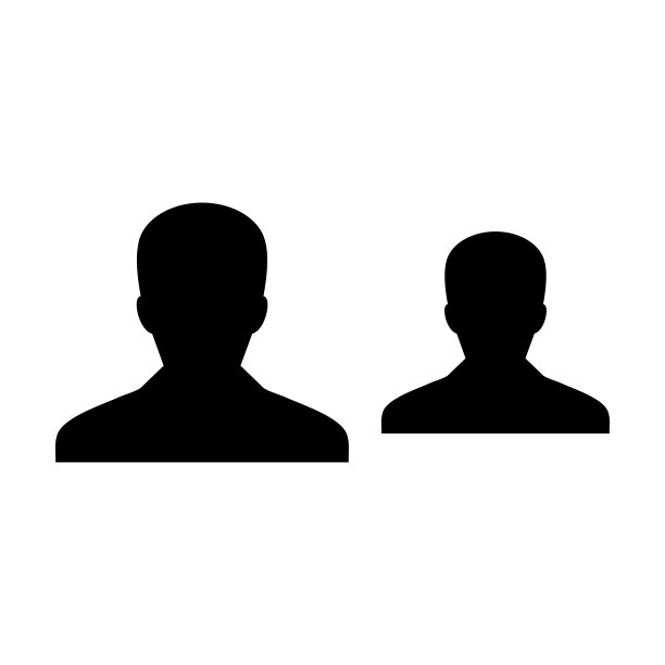 客户图标矢量图，男性人群商务头像，扁平彩色字形图图片下载
