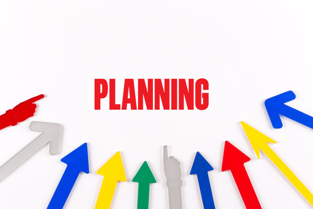 彩色箭头显示到中心与一个词计划图片下载