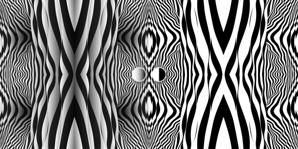 带有光学错觉的图案。黑白背景。矢量插图。图片下载
