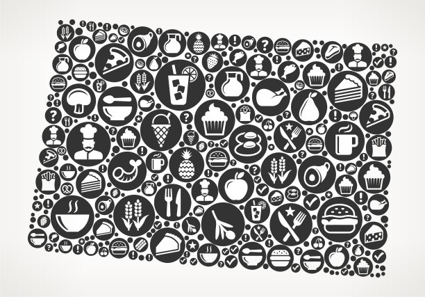 科罗拉多食物黑白图标背景图片下载