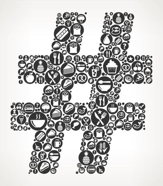 数字食物黑白图标背景图片下载