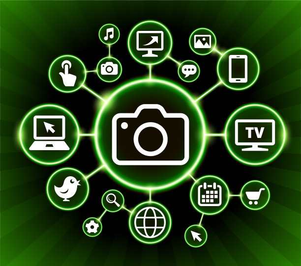 摄像头互联网通讯技术暗按钮背景图片下载