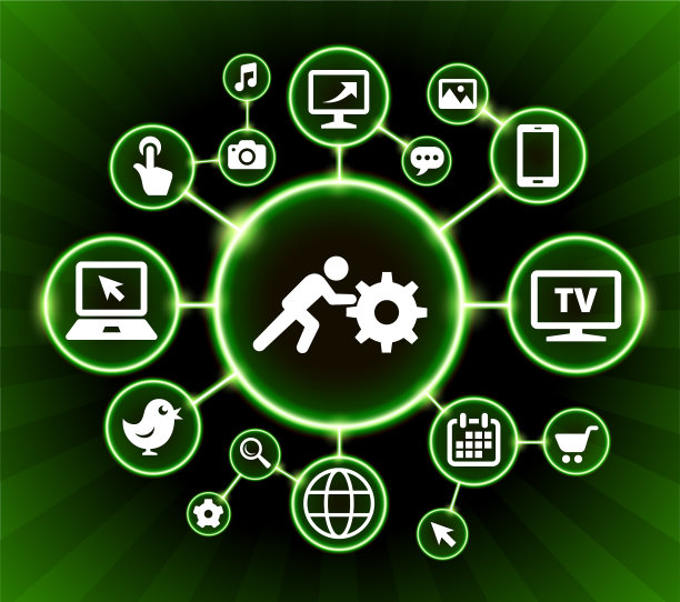 棍图推动齿轮互联网通信技术暗按钮背景图片下载