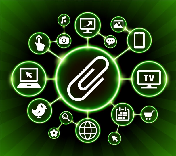 回形针互联网通讯技术暗按钮背景图片下载