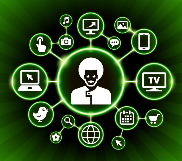 男人的脸肖像互联网通信技术暗按钮背景图片下载