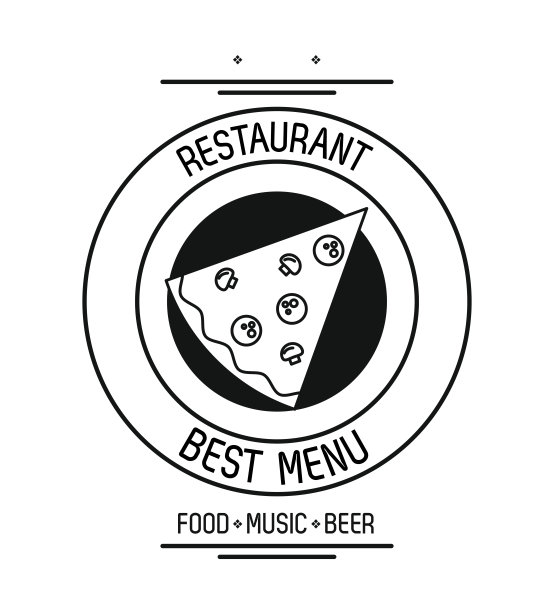 餐厅餐饮理念黑白分明图片下载