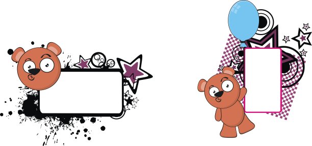 可爱的泰迪熊卡通副本空间集图片下载