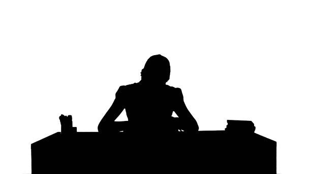 剪影美丽的女学生读书图片下载