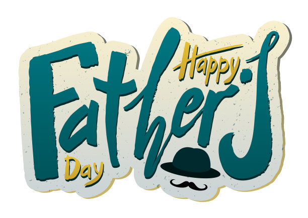 父亲节快乐手写文字纹理背景矢量素材图片下载
