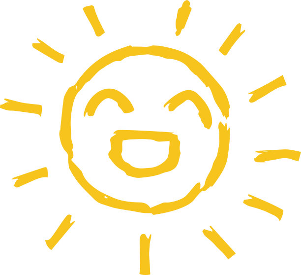 黄色手绘太阳插图图片下载