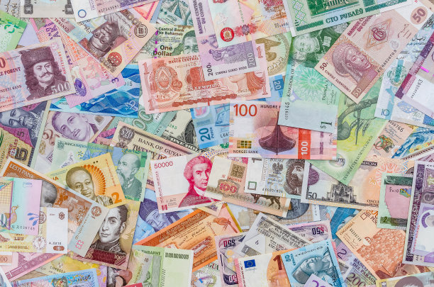 混合钞票收集用于背景，特写图片下载