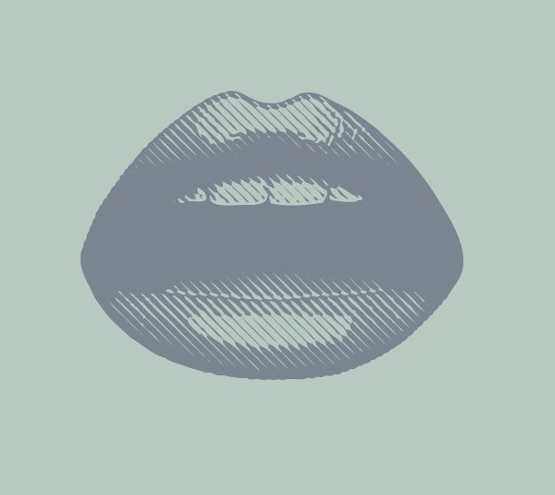 彩色的近距离雕刻女人的嘴唇图片下载