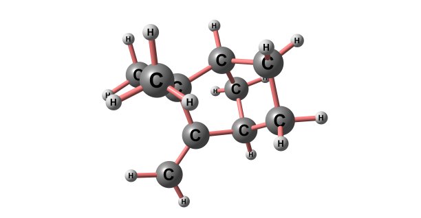 莰烯分子结构孤立于白色图片下载