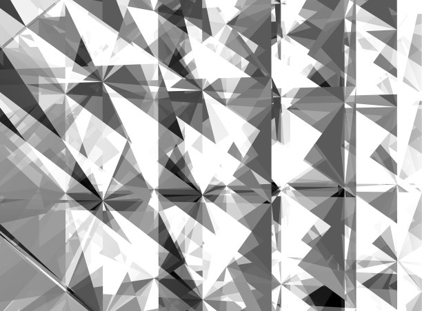 黑色和白色抽象背景与玻璃三角形。万花筒,马赛克模式。图片下载