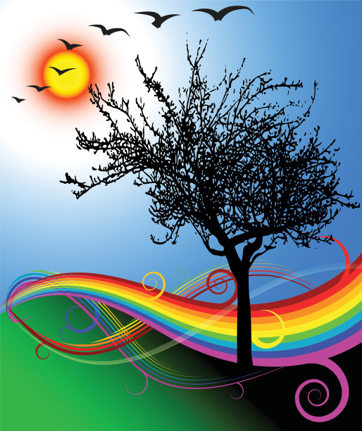 美丽的风景和一棵树图片下载