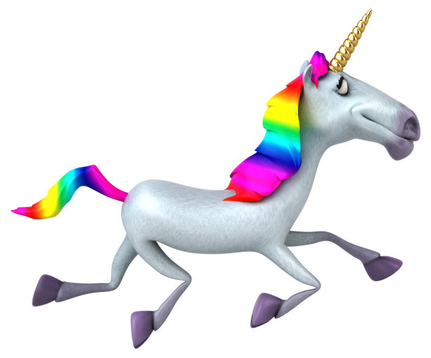 有趣的独角兽- 3D插图图片下载