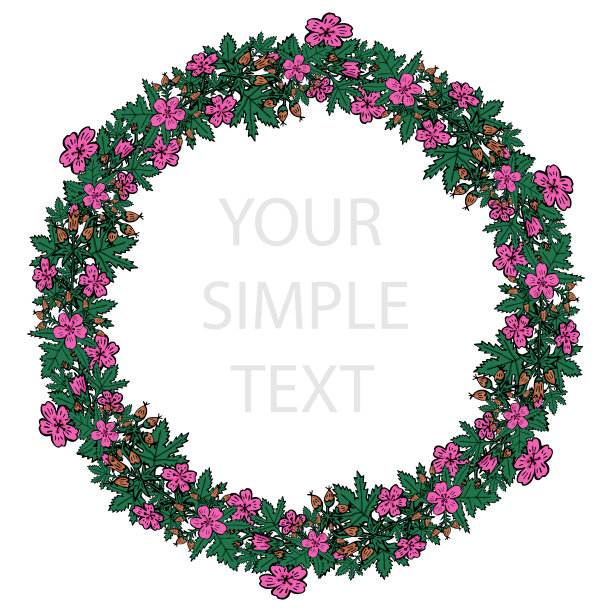 封面模板与花圈的小册子，海报，横幅，明信片图片下载