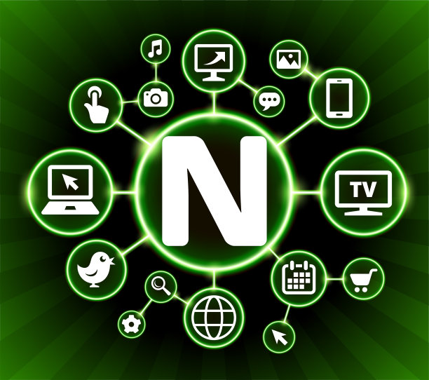 字母N互联网通信技术暗按钮背景图片下载