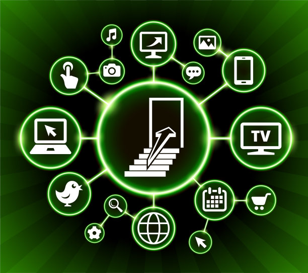 门互联网通信技术暗按钮背景图片下载