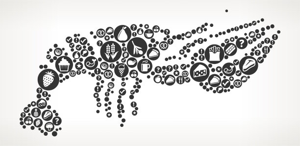 龙虾食物黑白图标背景图片下载