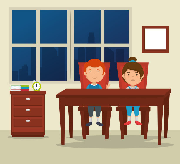 几个孩子在餐厅里图片下载