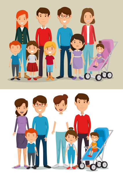 一组家庭成员、头像、角色图片下载